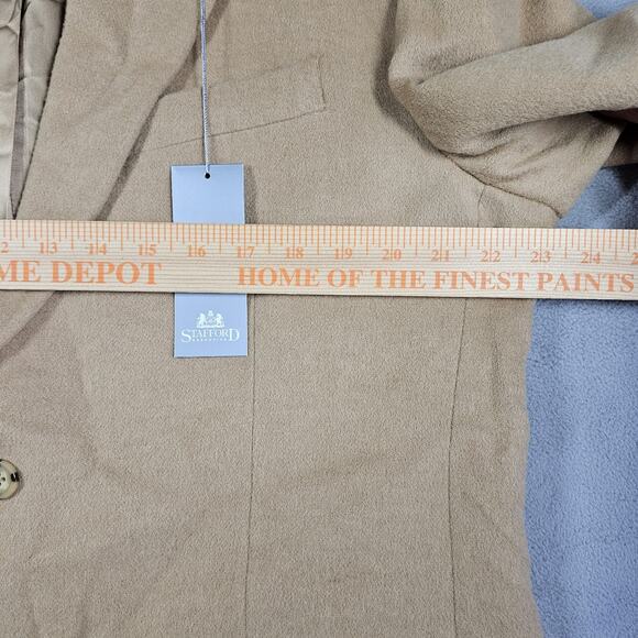 Vintage Stafford Camel Hair Blazer Mens Size 44R Classic Fit Jacket Old Money - Picture 15 of 16